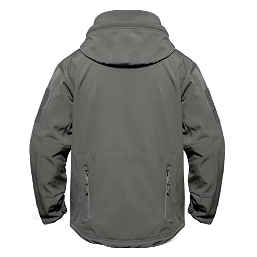 Mens Jacket Manteaux d'hiver pour hommes Veste imperméable Fleece Snowboarding Jacket Casual Outdoor Soft Shell Jackets Veste de pluie Veste tactique Gris…