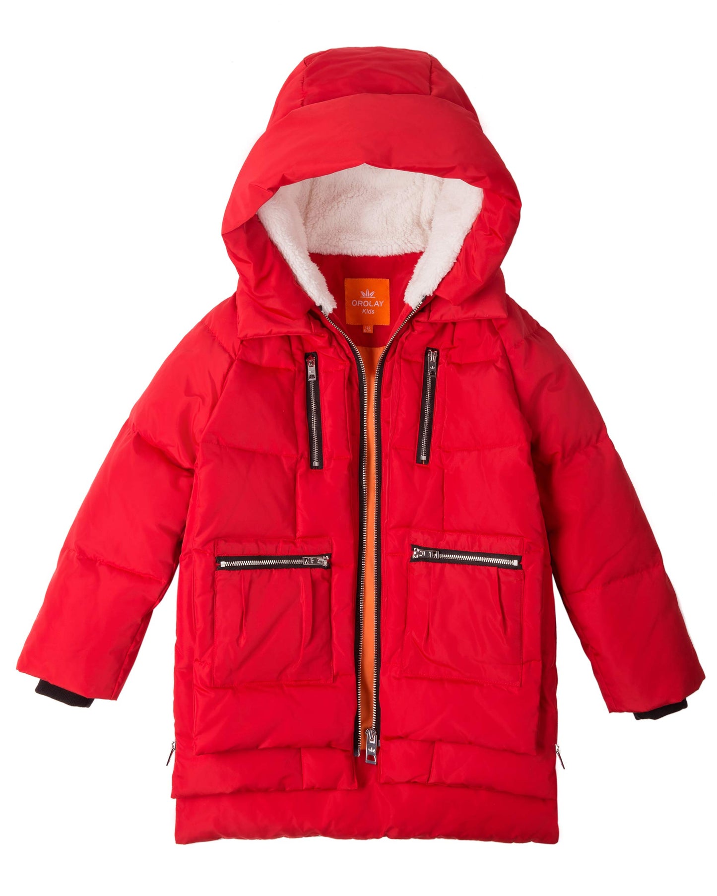 Orolay Enfants À Capuche Vers Le Bas Manteau Filles Matelassé Puffer Veste Garçons Vestes D'hiver Rouge 140CM, Petit enfant