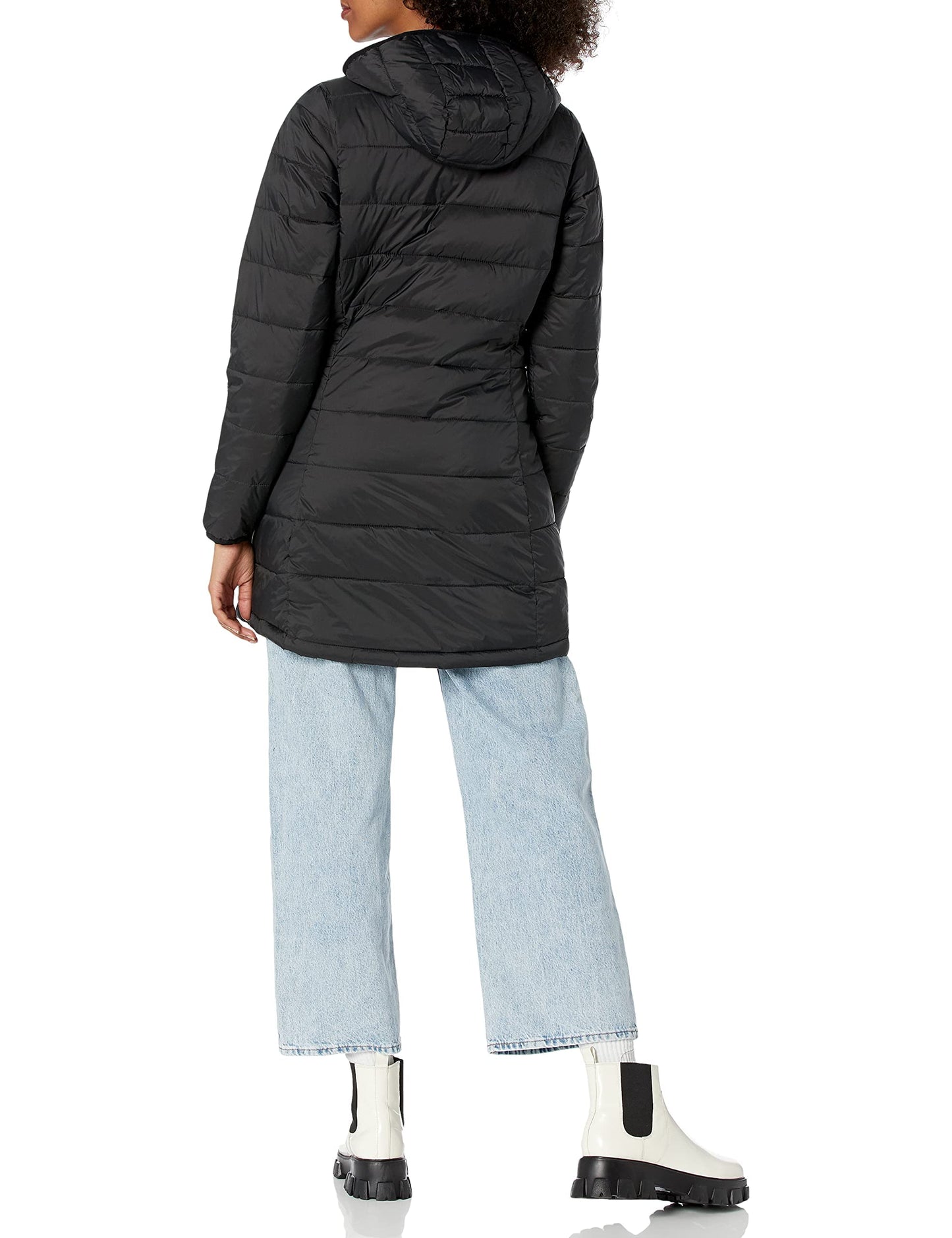 Manteau à capuchon léger résistant à l'eau des femmes (disponible dans plus la taille), noir, grand