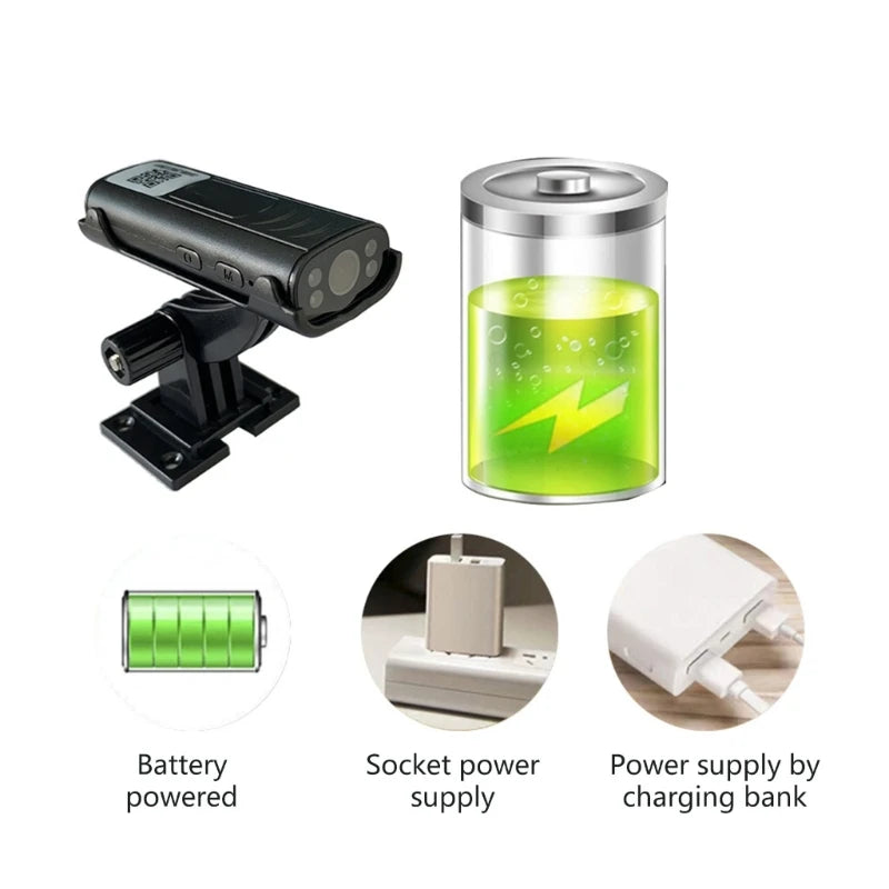 Caméra de recul WiFi sans fil avec batterie intégrée, étanche IP54, vision nocturne, support inclus, caméra de guidage pour attelage. 