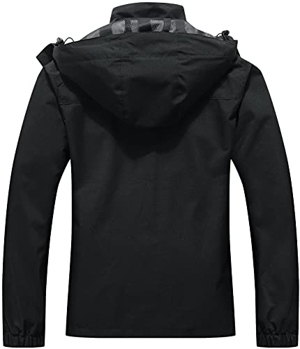 Veste de pluie imperméable pour femmes en plein air léger Softshell imperméable pour randonnée voyage noir XL
