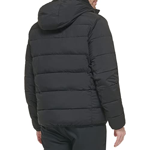 Veste extensible à capuche pour hommes, ébène, grand