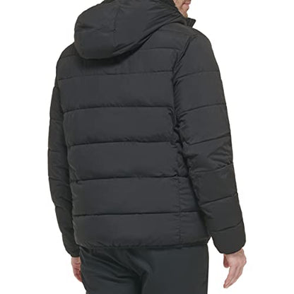 Veste extensible à capuche pour hommes, ébène, grand