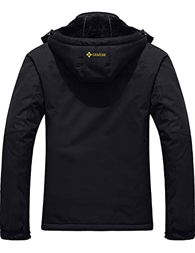 Veste de pluie coupe-vent d'hiver pour homme (noir, grand)