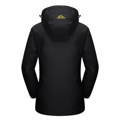 Femmes Ski Veste Imperméable D'hiver Vestes En Plein Air Neige Coupe-Vent Veste Ski Chaud Vestes Pur Noir L