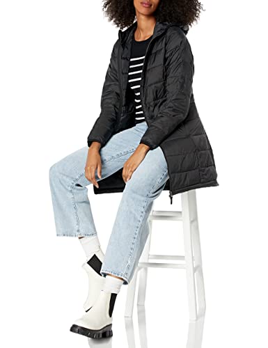 Manteau à capuchon résistant à l'eau (disponible en taille plus), noir, moyen