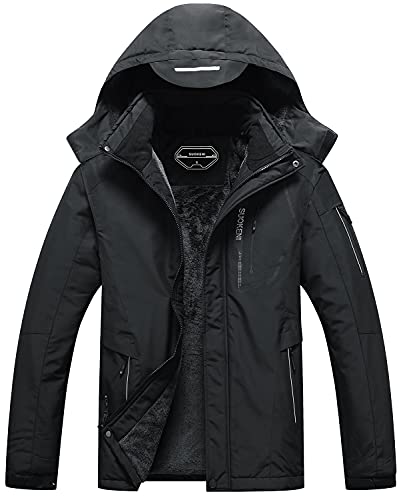 Veste de ski imperméable pour hommes chaud hiver neige manteau à capuche