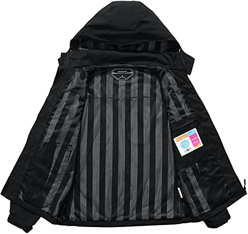 Veste de pluie imperméable pour femmes en plein air léger Softshell imperméable pour randonnée voyage noir XL