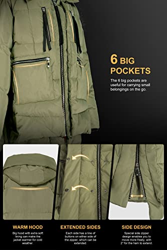 Orolay Women's Thickened Down Jacket Green L - LAURA ROBERG