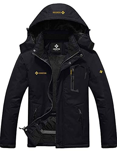Veste de pluie coupe-vent d'hiver pour homme (noir, grand)
