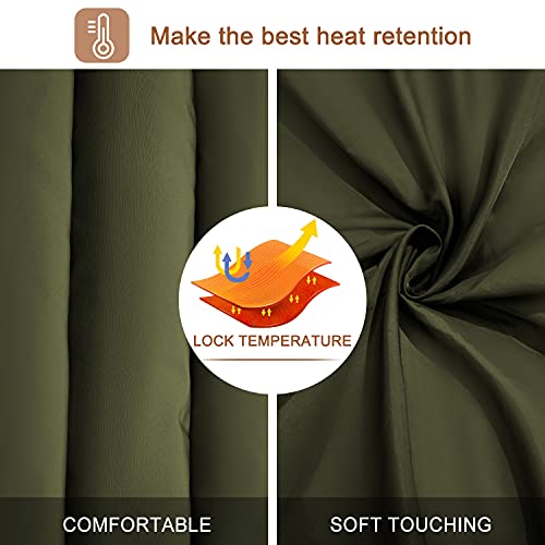 Manteau d'hiver des femmes épaissir Puffer veste chaude bulle manteau avec capuche amovible armée vert moyen