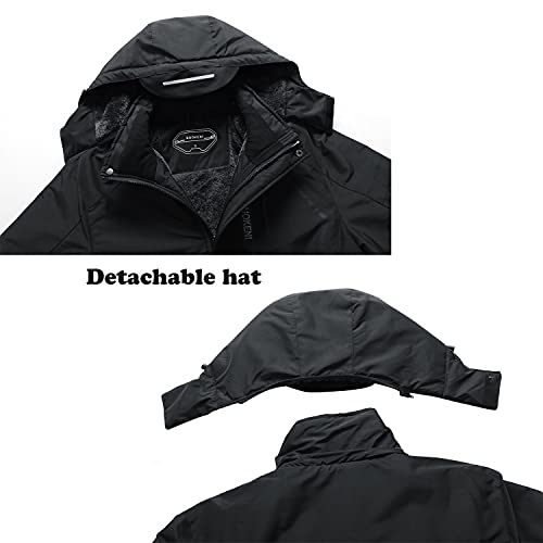 Veste de ski imperméable pour homme Manteau de neige d'hiver chaud Imperméable à capuche