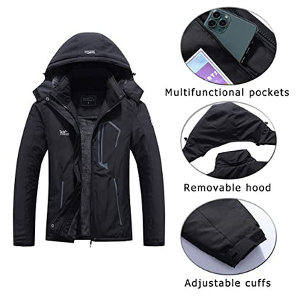 Veste de ski pour femmes chaud hiver imperméable coupe-vent imperméable imperméable snowboard vestes noir-XL