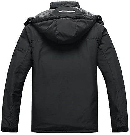 Veste de ski imperméable pour hommes chaud hiver neige manteau à capuche