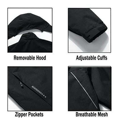 Veste de pluie imperméable pour femmes en plein air léger Softshell imperméable pour randonnée voyage noir XL