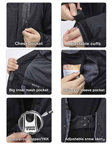 Manteau imperméable d'hiver de montagne de veste de ski de la neige des femmes avec le capot détachable