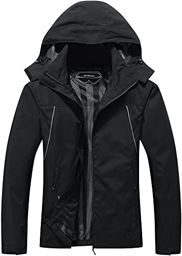 Veste de pluie imperméable pour femmes en plein air léger Softshell imperméable pour randonnée voyage noir XL