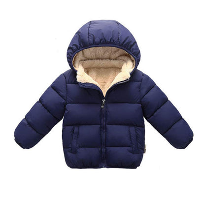 Veste en duvet à capuche pour bébés garçons filles enfants, manteau d'hiver chaud et épais 18-24M marine