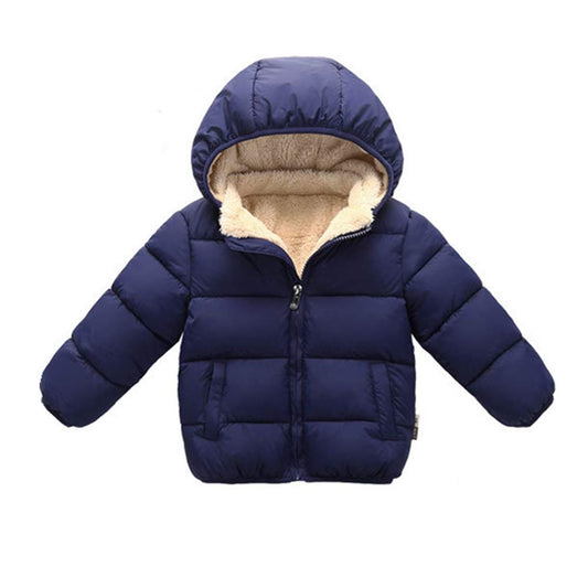 Veste en duvet à capuche pour bébés garçons filles enfants, manteau d'hiver chaud et épais 18-24M marine