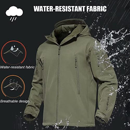 Mens Jacket Manteaux d'hiver pour hommes Veste imperméable Fleece Snowboarding Jacket Casual Outdoor Soft Shell Jackets Veste de pluie Veste tactique Gris&hellip;