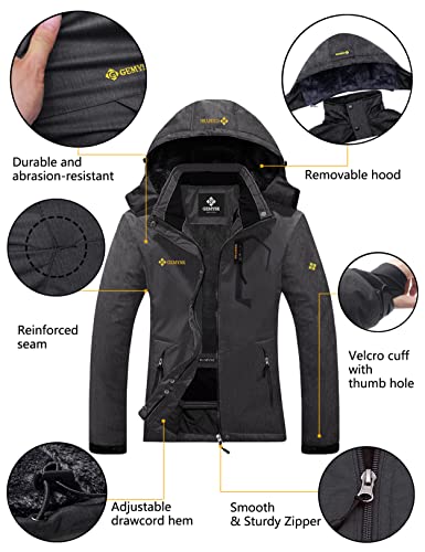 Veste de neige de ski imperméable d'hiver pour femme (gris graphite, XXLarge)