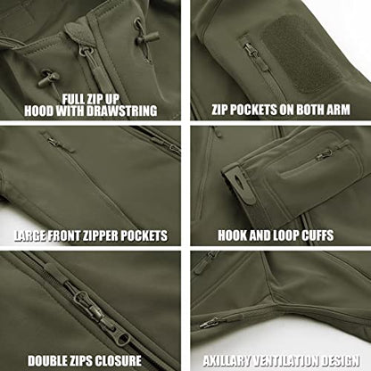 Mens Jacket Manteaux d'hiver pour hommes Veste imperméable Fleece Snowboarding Jacket Casual Outdoor Soft Shell Jackets Veste de pluie Veste tactique Gris&hellip;