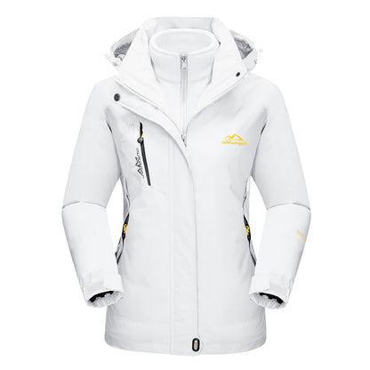 Vestes imperméables pour Femmes Hiver Ski Veste Polaire Montagne Veste En Plein Air Neige Randonnée Vestes Pur Blanc M