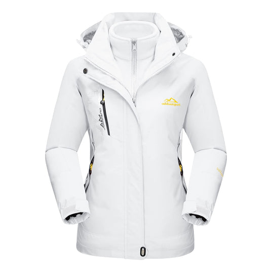 Vestes imperméables pour Femmes Hiver Ski Veste Polaire Montagne Veste En Plein Air Neige Randonnée Vestes Pur Blanc M