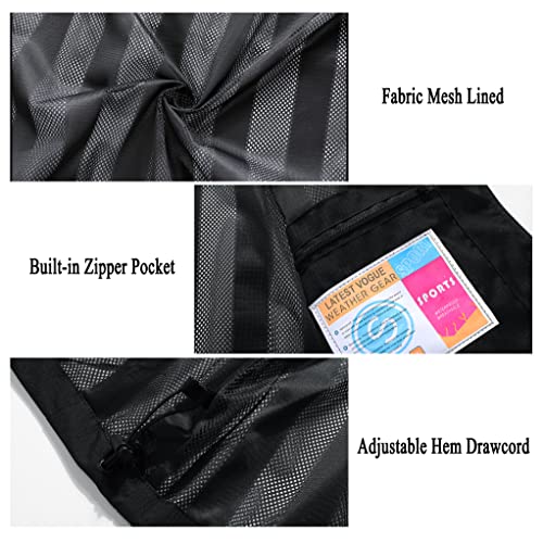 Veste de pluie imperméable pour femmes en plein air léger Softshell imperméable pour randonnée voyage noir XL