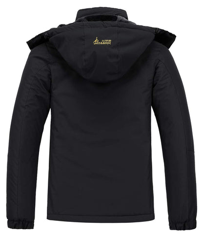 Veste de ski imperméable pour homme hiver chaud manteau de neige montagne coupe-vent imperméable à capuche, noir, grand