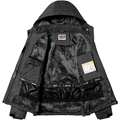 Manteau imperméable d'hiver de montagne de veste de ski de la neige des femmes avec le capot détachable