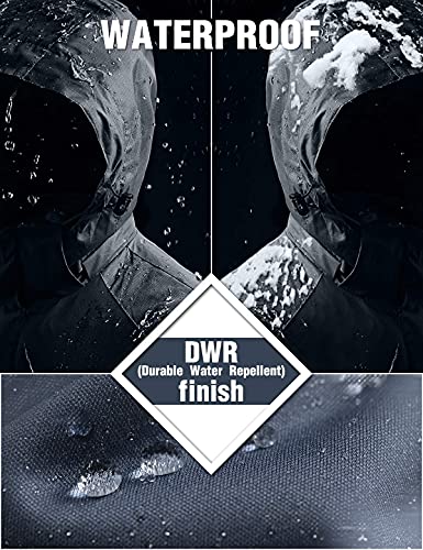 Veste de pluie coupe-vent d'hiver pour homme (noir, grand)