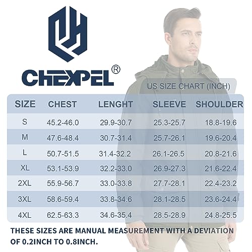 Hommes Coton Militaire Vestes avec Capuche Amovible Casual Manteau D'hiver Coupe-Vent Travail Survêtement Vestes Armée Vert M