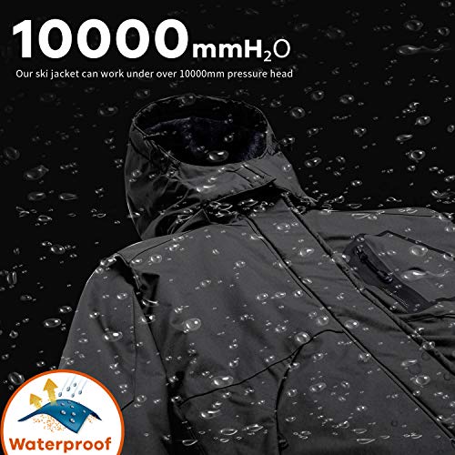 Manteau imperméable d'hiver de montagne de veste de ski de la neige des femmes avec le capot détachable