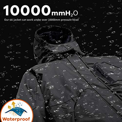 Manteau imperméable d'hiver de montagne de veste de ski de la neige des femmes avec le capot détachable