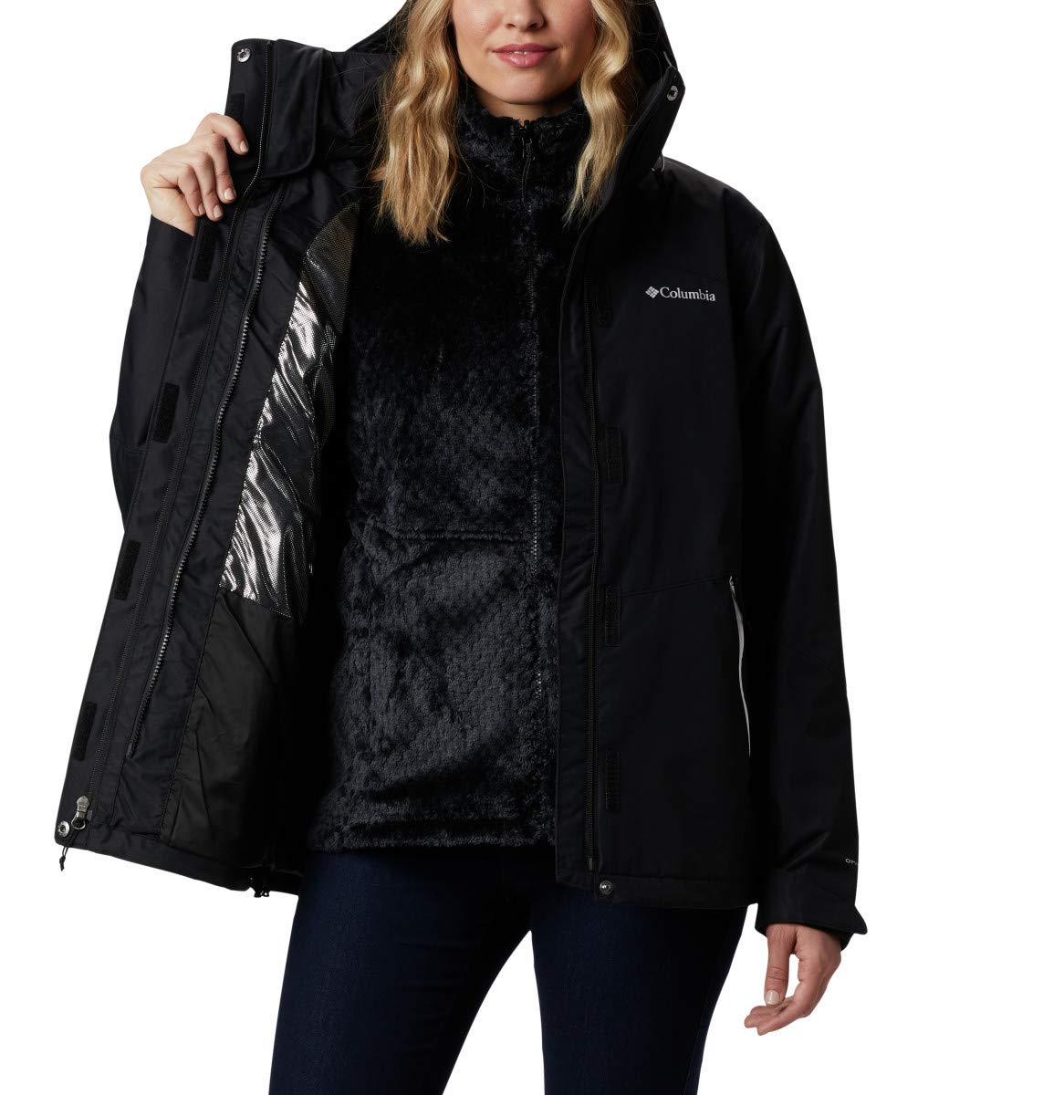Femme Bugaboo II Polaire Interchange Veste d'hiver, Imperméable et respirante, Noir, Petit