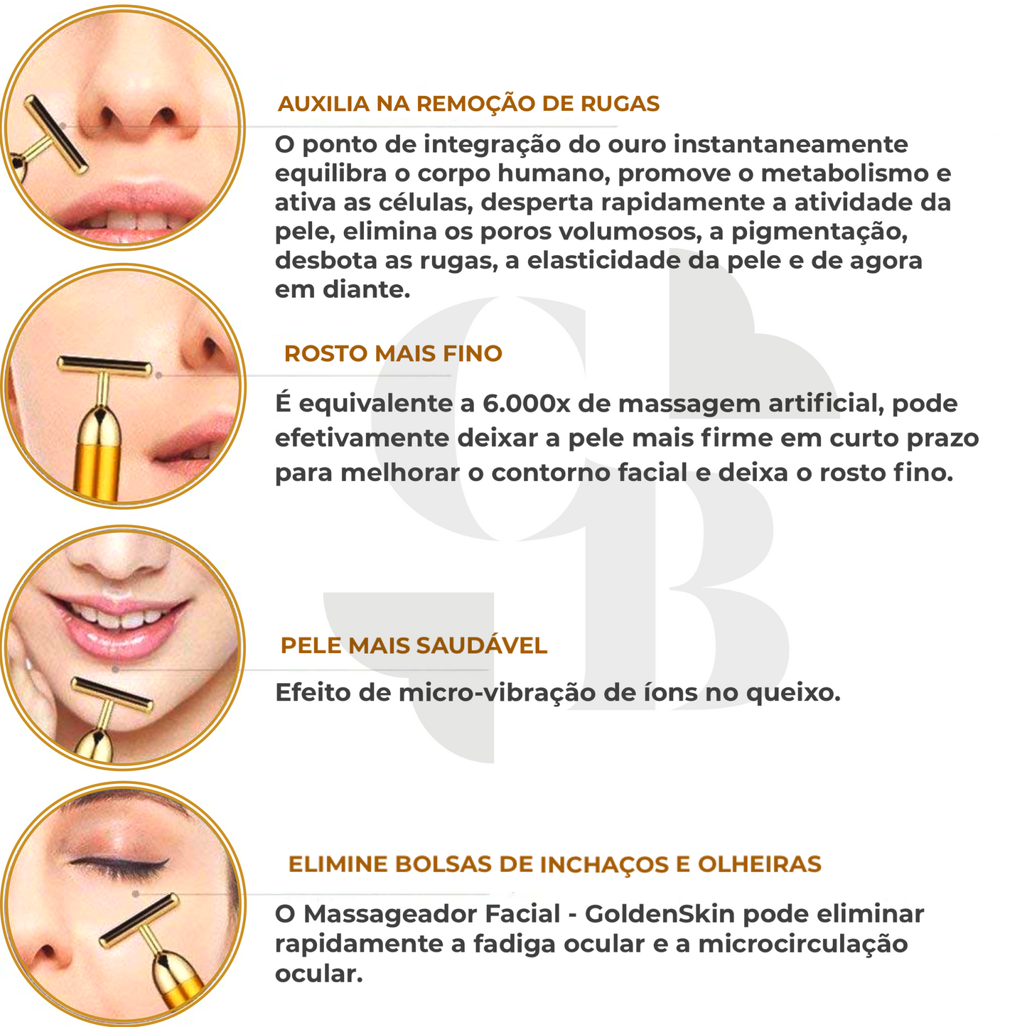 Massageador Facial - GoldenSkin - LAURA ROBERG