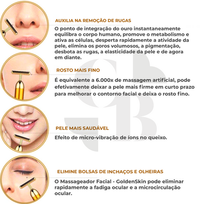Massageador Facial - GoldenSkin - LAURA ROBERG