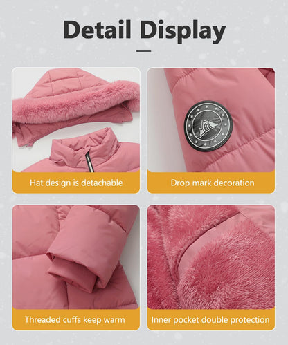 Femmes Hiver Coupe-Vent Chaud Vers Le Bas Manteaux Imperméable Épaissir À Capuche mode Puffer Veste Rose 04-L