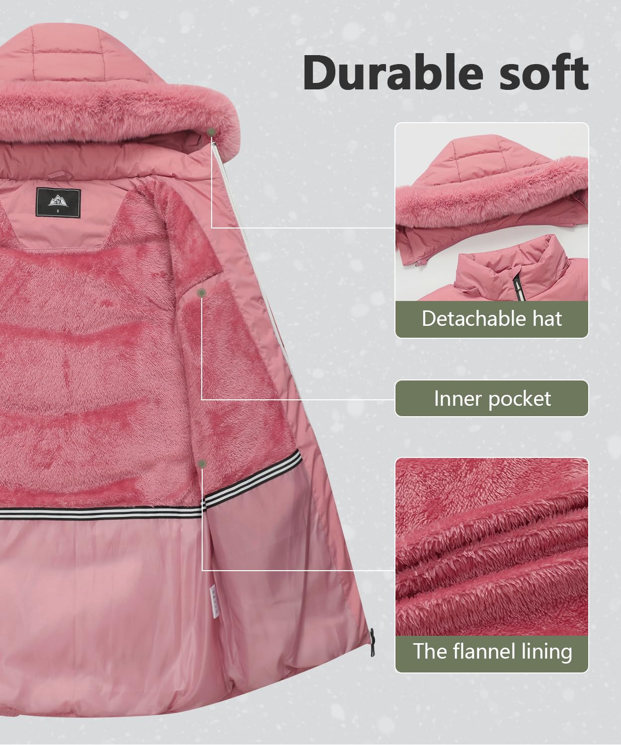 Femmes Hiver Coupe-Vent Chaud Vers Le Bas Manteaux Imperméable Épaissir À Capuche mode Puffer Veste Rose 04-L