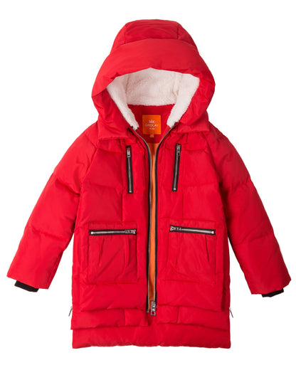 Orolay Enfants À Capuche Vers Le Bas Manteau Filles Matelassé Puffer Veste Garçons Vestes D'hiver Rouge 140CM, Petit enfant