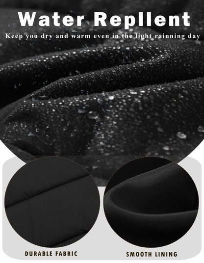 Femmes Hiver Épaissir Puffer Manteau Chaud Neige Veste avec Fourrure Amovible Capuche Noir Moyen