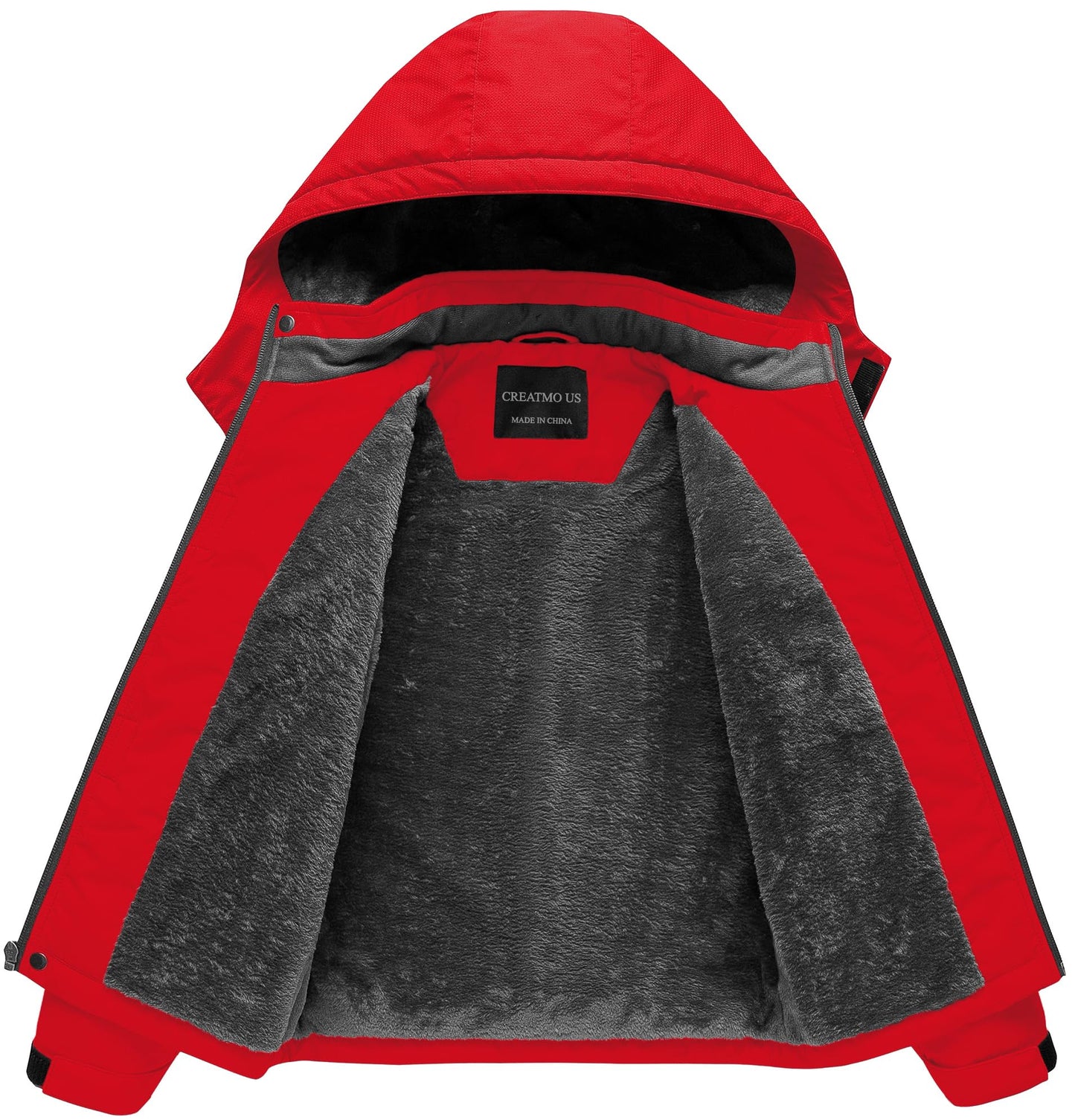 Enfants neige veste enfant hiver manteau garçon imperméable à l'eau Ski extérieur coupe-vent polaire doublé capuche rouge pur 10/12