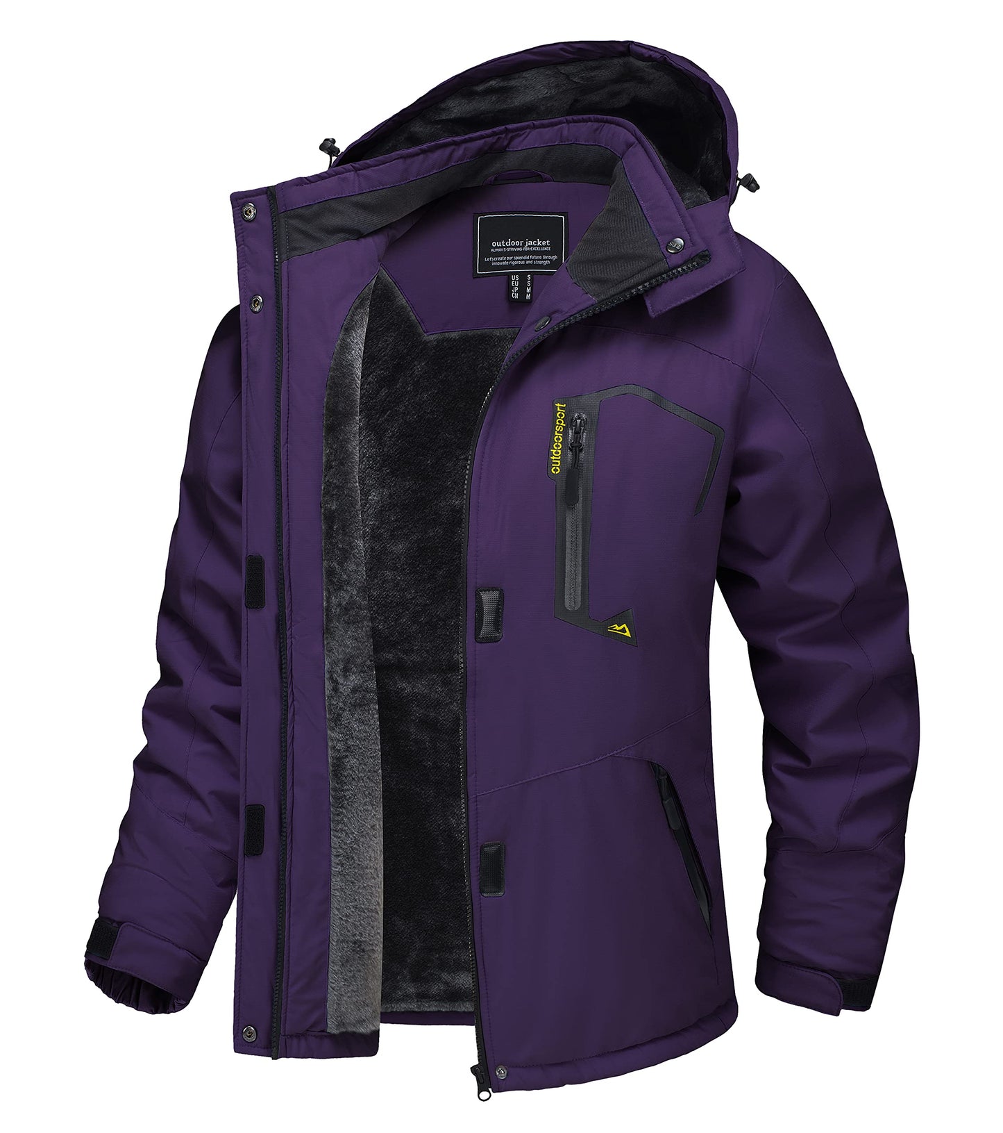 Veste de ski imperméable pour femme Veste de pluie coupe-vent Hiver Manteau de neige chaud Veste de randonnée en polaire pour femme