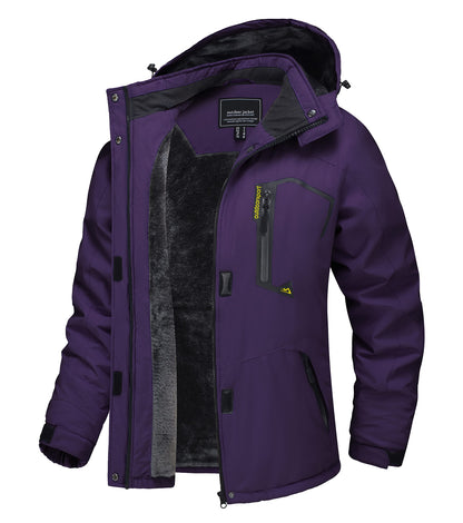 Veste de ski imperméable pour femme Veste de pluie coupe-vent Hiver Manteau de neige chaud Veste de randonnée en polaire pour femme