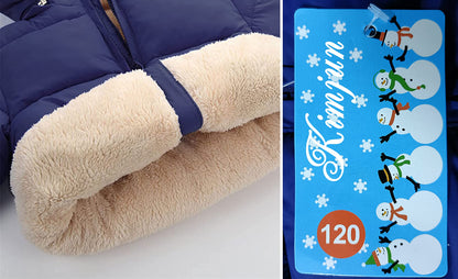 Veste en duvet à capuche pour bébés garçons filles enfants, manteau d'hiver chaud et épais 18-24M marine